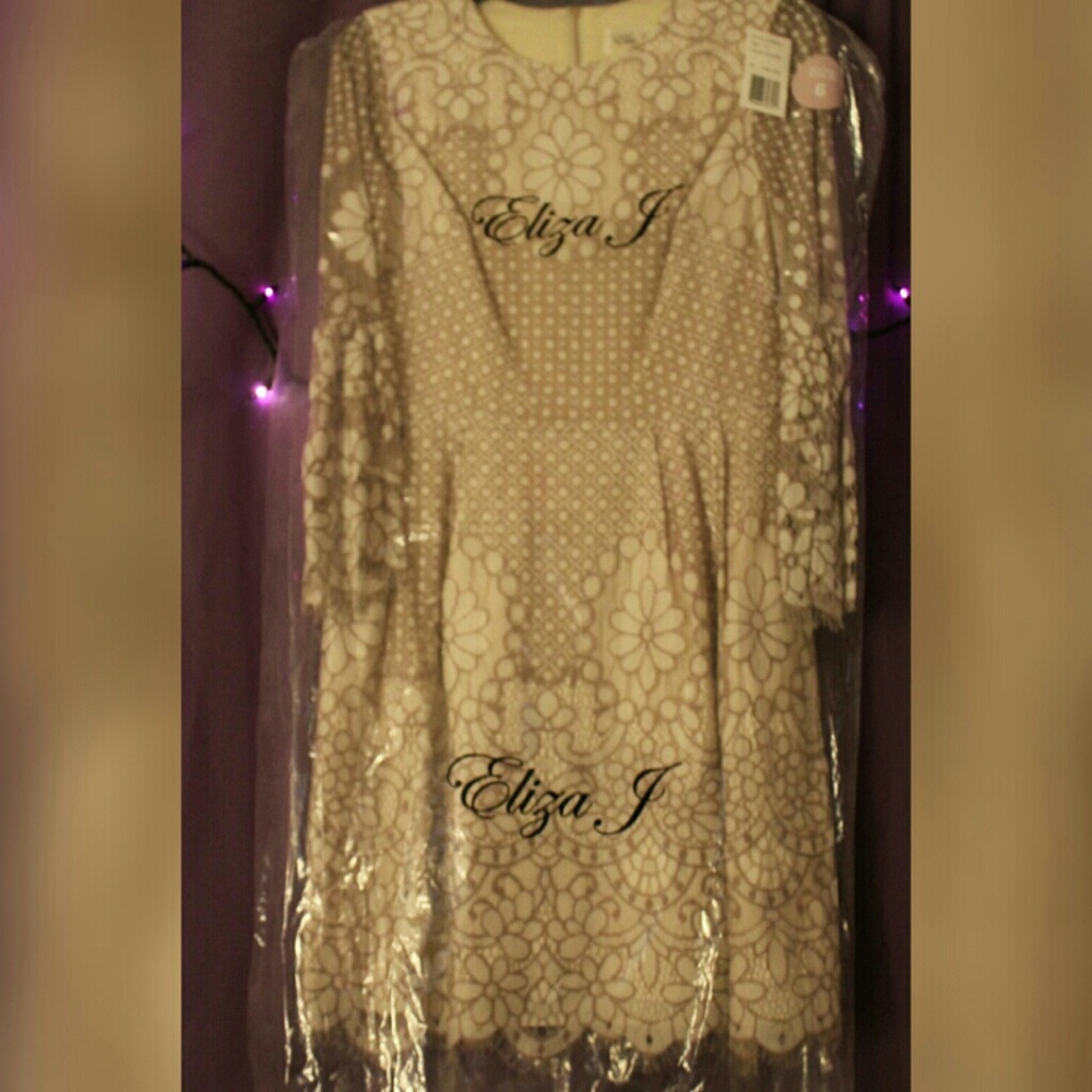 (NWT) Eliza J Ivory dress with pockets